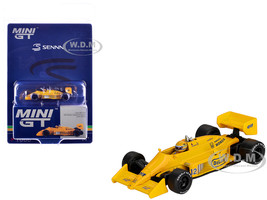Lotus 99T #12 Ayrton Senna Winner Formula One F1 Monaco GP 1987 with Driver Figure Limited Edition 1/64 Diecast Model Car Mini GT MGT01088