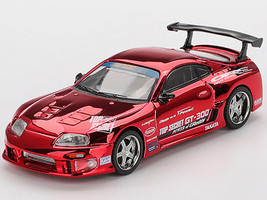 Toyota Supra A80 Top Secret GT 300 RHD Right Hand Drive Red Chrome Limited Edition 1/64 Diecast Model Car Mini GT MGT01132