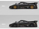 Pagani Zonda Revolucion Carbon with Red and Gold Stripes and Extra Wheels 1/64 Diecast Model Car CM Model CM64-REVOLUCION-12