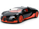 2011 Bugatti Veyron Black with Orange Accents and Orange Interior Hyper Spec Series 1/24 Diecast Model Car Jada 37642 2011 Bugatti Veyron Black with Orange Accents and Orange Interior Hyper Spec Series 1/24 Diecast Model Car Jada 37642