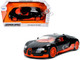 2011 Bugatti Veyron Black with Orange Accents and Orange Interior Hyper Spec Series 1/24 Diecast Model Car Jada 37642 2011 Bugatti Veyron Black with Orange Accents and Orange Interior Hyper Spec Series 1/24 Diecast Model Car Jada 37642