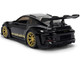 Porsche 911 992 GT3 RS Black with Carbon Top and Hood Stripes and Gold Wheels Hyper Spec Series 1/24 Diecast Model Car Jada 37810