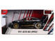 Porsche 911 992 GT3 RS Black with Carbon Top and Hood Stripes and Gold Wheels Hyper Spec Series 1/24 Diecast Model Car Jada 37810