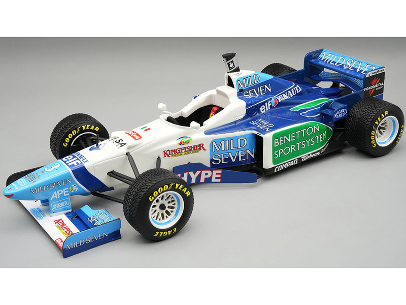 Benetton B196 #3 Jean Alesi 2nd Place Formula One F1 Brazilian GP 1996 Mythos Series with Display Case Limited Edition to 35 pieces Worldwide 1/18 Model Car Tecnomodel TM18-380A