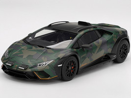 Lamborghini Huracan Sterrato All Terrain BOSCO Green Camouflage 1/18 Model Car Top Speed TS0639