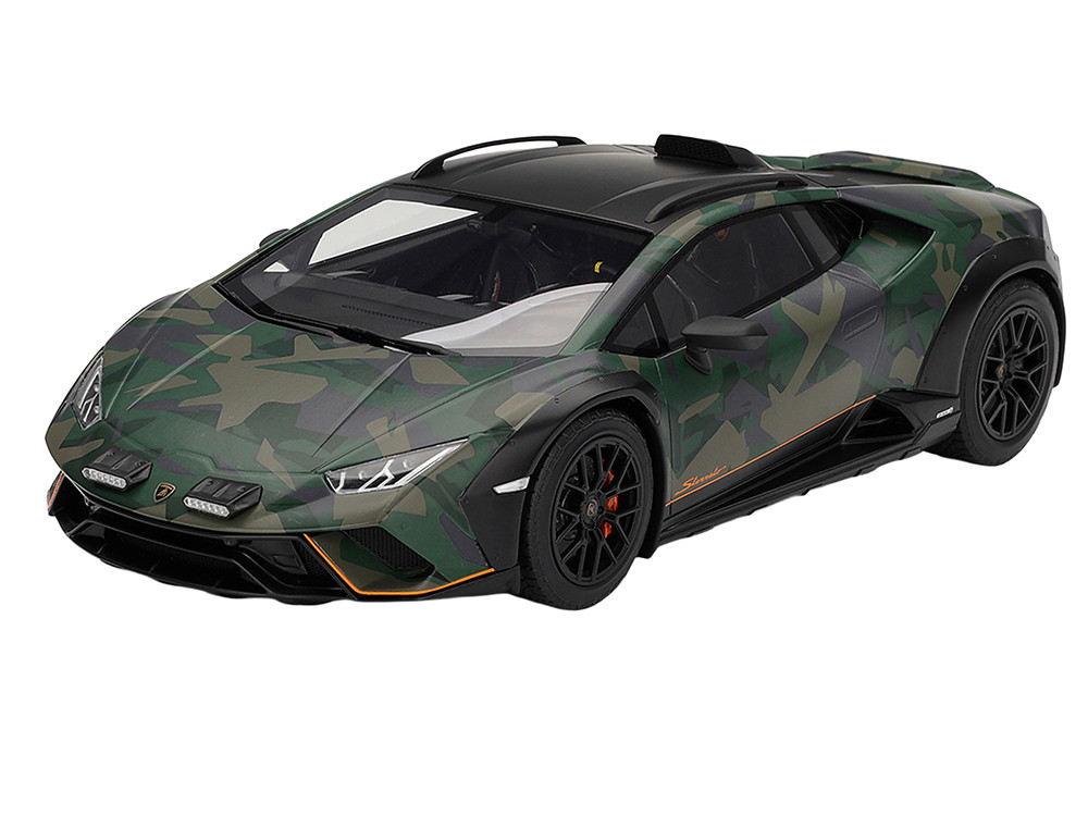 Lamborghini Huracan Sterrato All-Terrain "BOSCO" Green Camouflage 1/18 Model Car by Top Speed