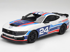 Ford Mustang Dark Horse #24 Ford Performance Racing School White with Graphics 1/18 Model Car Top Speed TS0657