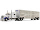 Peterbilt 379 with 70 Mid Roof Sleeper and Wilson Silverstar Livestock Trailer National Carriers White Legacy Series #5 1/64 Diecast Model DCP/First Gear 69-2306 Peterbilt 379 with 70 Mid Roof Sleeper and Wilson Silverstar Livestock Trailer National Carriers White Legacy Series #5 1/64 Diecast Model DCP/First Gear 69-2306