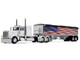 Peterbilt 389 with 48 Flat Top Sleeper and 43 Wilson Pacesetter High Side Grain Trailer Wilson USA 250 White 1/64 Diecast Model DCP/First Gear 69-2368 Peterbilt 389 with 48 Flat Top Sleeper and 43 Wilson Pacesetter High Side Grain Trailer Wilson USA 250 White 1/64 Diecast Model DCP/First Gear 69-2368
