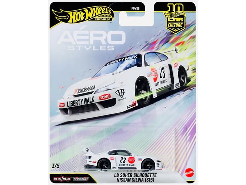 Nissan Silvia S15 LB Super Silhouette RHD Right Hand Drive #23 White with Graphics Aero Styles Series Diecast Model Car Hot Wheels JKF34