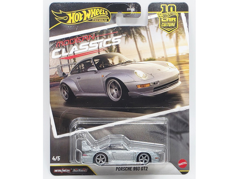 Porsche 993 GT2 Gray Metallic Modern Classics Series Diecast Model Car Hot Wheels JKF16
