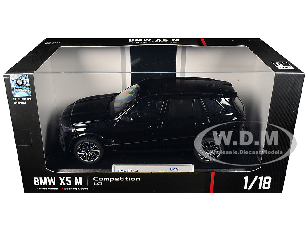 BMW X5 M Competition LCI Black Metallic with Moonroof 1/18 Diecast Model Car by Heimanba