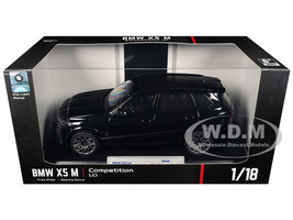 BMW X5 M Competition LCI Black Metallic with Moonroof 1/18 Diecast Model Car Heimanba H1262BK