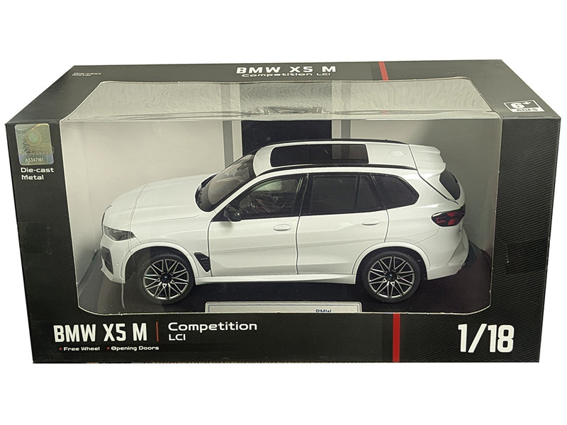 BMW X5 M Competition LCI White Metallic with Moonroof 1/18 Diecast Model Car Heimanba H1262W