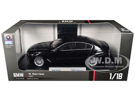 BMW 5 Series LCI Black Metallic with Moonroof 1/18 Diecast Model Car Heimanba H1282BK
