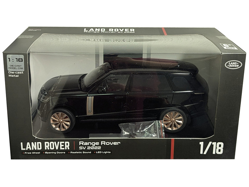 2022 Land Rover Range Rover SV Black Metallic with Moonroof 1/18 Diecast Model Car Heimanba Q1005A-BK