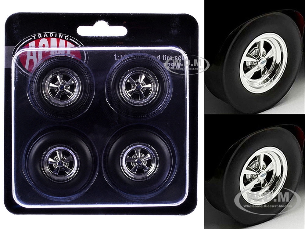 "Cragar" Wheel and Tire Set of 4 pieces from "1970 Pontiac GTO Ram Air IV" for 1/18 Scale Models by ACME