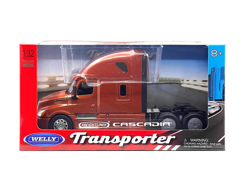 Freightliner Cascadia Truck Copper Metallic Transporter Series 1/32 Diecast Model Welly 32695W-GLD