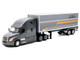 Freightliner Cascadia Truck Gray Metallic with Gray Container with Graphics Transporter Series 1/32 Diecast Model Welly 32696W-MJ-C Freightliner Cascadia Truck Gray Metallic with Gray Container with Graphics Transporter Series 1/32 Diecast Model Welly 32696W-MJ-C
