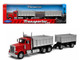 Peterbilt 379 Dump Truck Red with Gray Double Dump Trailer Transporter Series 1/32 Diecast Model Welly 39944-2GRD Peterbilt 379 Dump Truck Red with Gray Double Dump Trailer Transporter Series 1/32 Diecast Model Welly 39944-2GRD