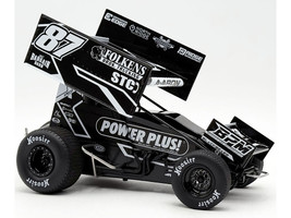 Winged Sprint Car #87 Aaron Reutzel Power Plus Black 2026 1/18 Diecast Model Car ACME A1826012