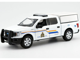2019 Ford F 150 Lariat Crew Cab Pickup Truck with Camper Box Royal Canadian Mounted Police White Law Enforcement and Public Service Series 1/27 Diecast Model Car Motormax 76647