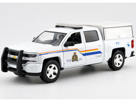 2017 Chevrolet Silverado 1500 LT Z71 Crew Cab Pickup Truck with Camper Box Royal Canadian Mounted Police White Law Enforcement and Public Service Series 1/27 Diecast Model Car Motormax 76648