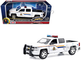 2017 Chevrolet Silverado 1500 LT Z71 Crew Cab Pickup TruckRoyal Canadian Mounted Police White with Flashing Light Bar and Front and Rear Lights and Sounds "Law Enforcement and Public Service" Series 1/27 Diecast Model Car Motormax 79515