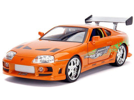 1993 Toyota Supra Orange with Graphics The Fast and the Furious 2001 Movie 25 Years of Fast & Furious Series 1/18 Diecast Model Car Jada 37770