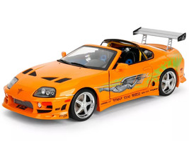 1993 Toyota Supra Orange with Graphics The Fast and the Furious 2001 Movie 25 Years of Fast & Furious Series 1/18 Diecast Model Car Jada 37770