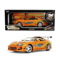 1993 Toyota Supra Orange with Graphics The Fast and the Furious 2001 Movie 25 Years of Fast & Furious Series 1/18 Diecast Model Car Jada 37770
