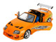 1993 Toyota Supra Orange with Graphics The Fast and the Furious 2001 Movie 25 Years of Fast & Furious Series 1/18 Diecast Model Car Jada 37770