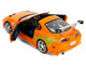 1993 Toyota Supra Orange with Graphics The Fast and the Furious 2001 Movie 25 Years of Fast & Furious Series 1/18 Diecast Model Car Jada 37770