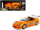 1993 Toyota Supra Orange with Graphics The Fast and the Furious 2001 Movie 25 Years of Fast & Furious Series 1/18 Diecast Model Car Jada 37770