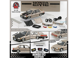 Honda Civic EF2 Champagne Metallic with Alternate Parts 1/64 Diecast Model Car BM Creations 64B0451