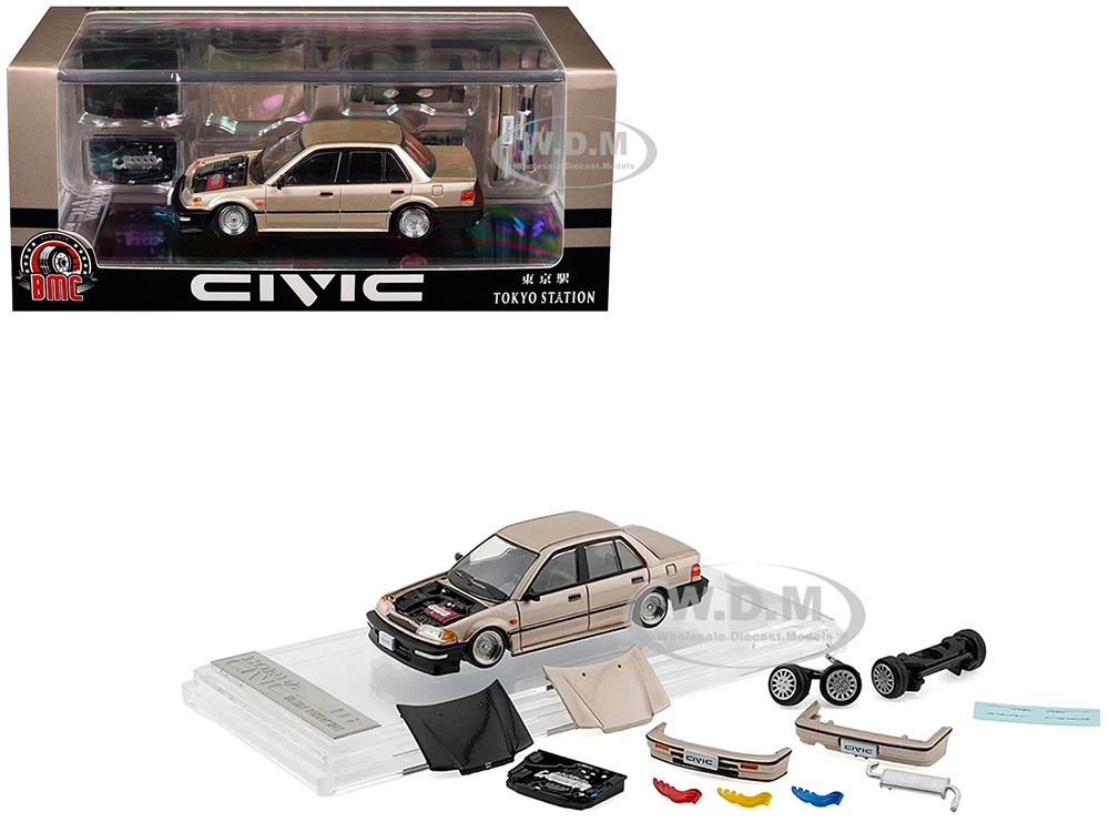 Honda Civic EF2 Champagne Metallic with Alternate Parts 1/64 Diecast Model Car by BM Creations