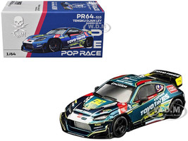 Toyota Pandem GR86 Tengku Djan Ley Blue Metallic with Graphics 1/64 Diecast Model Car Pop Race PR640515