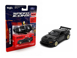 2025 Ford Mustang GTD Black Metallic Speed Icons Series 1/64 Diecast Model Car Maisto 15713BK