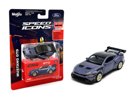 2025 Ford Mustang GTD Purple Metallic with Black Top Speed Icons Series 1/64 Diecast Model Car Maisto 15713PU