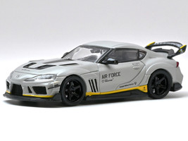 Toyota Supra A90 WBK DarwinPro Air Force Matt Gray with Carbon Accents 1/64 Diecast Model Car Inno Models IN64-A90DP-MGRAY