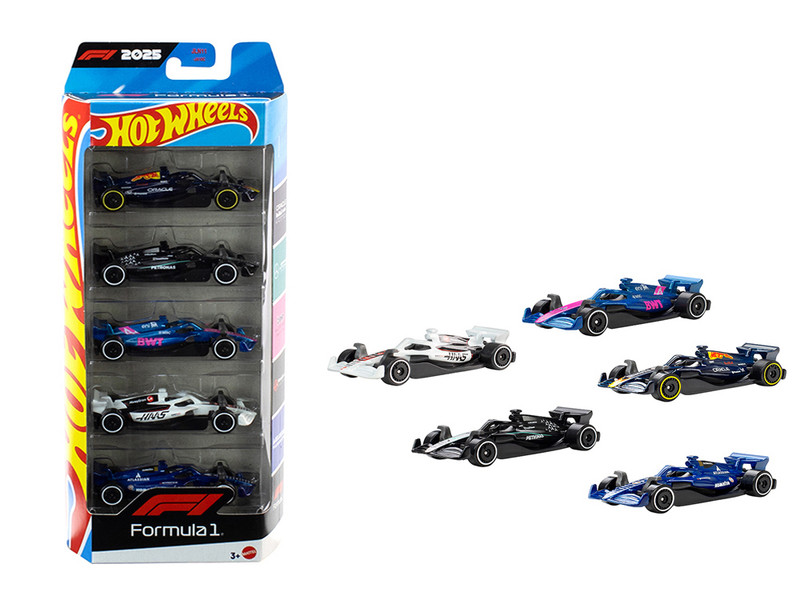 2025 Formula 1 World Championship 5 piece Set Diecast Model Cars Hot Wheels JLN11