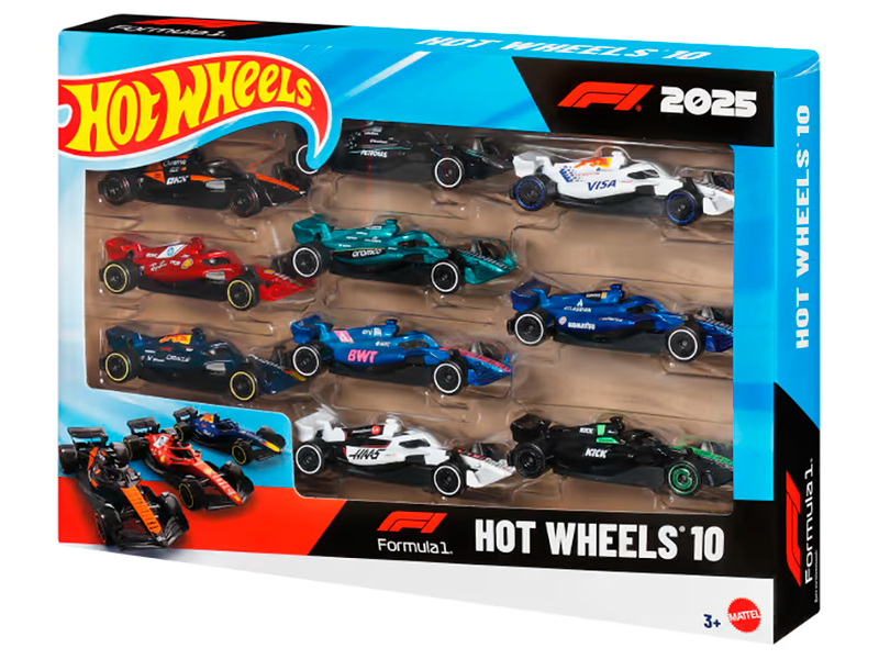 2025 Formula 1 World Championship 10 piece Set Diecast Model Cars Hot Wheels JMM24