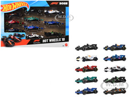 2025 Formula 1 World Championship 10 piece Set Diecast Model Cars Hot Wheels JMM24