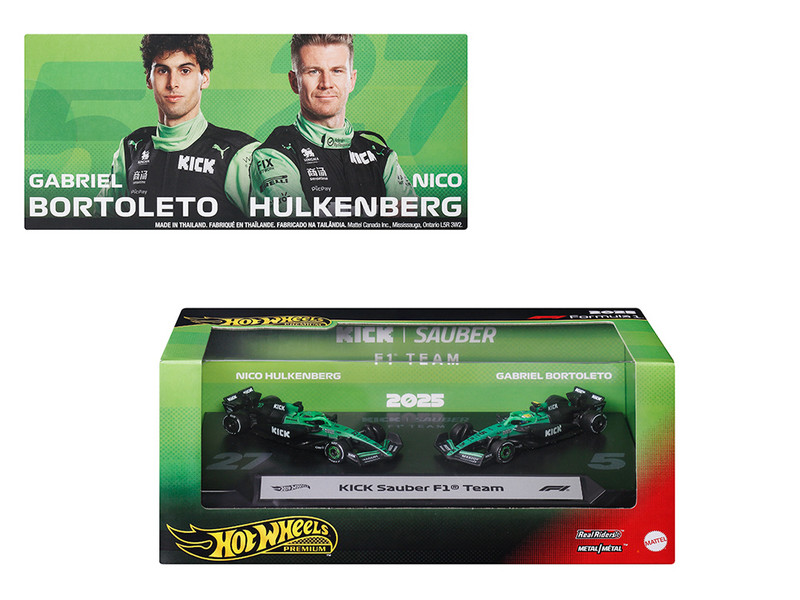 Kick Sauber F1 Team Formula One F1 World Championship 2025 2 Piece Set Diecast Model Cars Hot Wheels JMM92