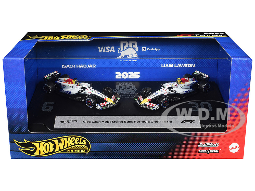 "Visa Cash App Racing Bulls Formula One Team" Formula One F1 World Championship (2025) 2 Piece Set Diecast Model Cars by Hot Wheels
