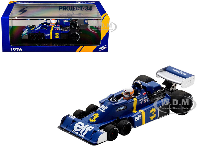 Tyrrell P34 #3 Jody Scheckter Formula One F1 Belgian GP 1976 with Driver 1/43 Model Car Spark S7305