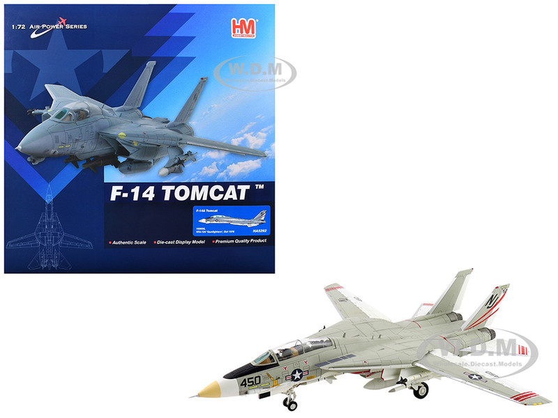 Grumman F 14A Tomcat Fighter Aircraft VFA 124 Gunfighters 1978 United States Navy Air Power Series 1/72 Diecast Model Hobby Master HA5262