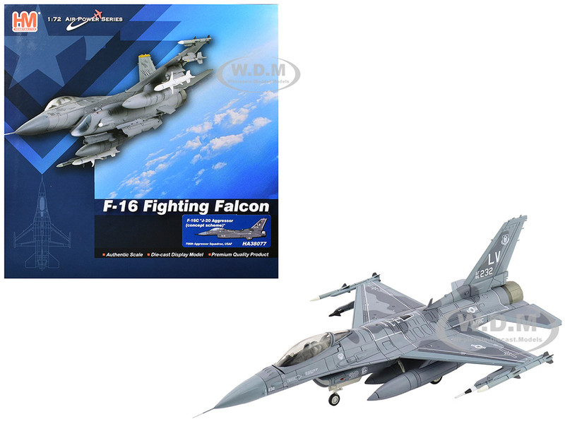 Lockheed F 16C Fighting Falcon Fighter Aircraft J 20 Aggressor Concept Scheme 706th Aggressor Squadron United States Air Force Air Power Series 1/72 Diecast Model Hobby Master HA38077