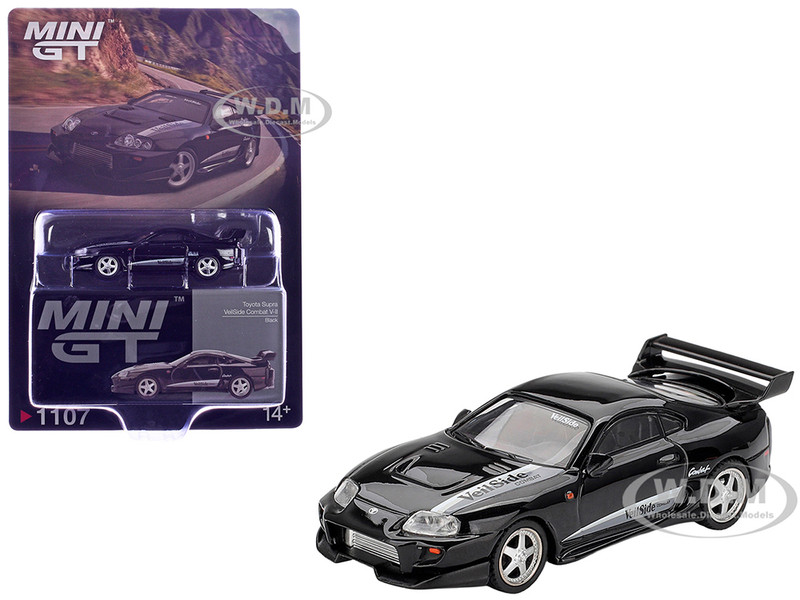Toyota Supra VeilSide Combat V II Black Limited Edition 1/64 Diecast Model Car Mini GT MGT01107