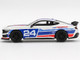 Ford Mustang Dark Horse #24 Ford Performance Racing School White with Red and Blue Graphics Limited Edition 1/64 Diecast Model Car Mini GT MGT01172
